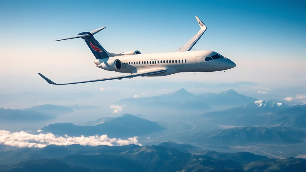 Modern commercial aircraft in flight over Pacific Northwest landscape, mountains visible below, clear sky, professional aviation photography, commercial jet banking toward destination