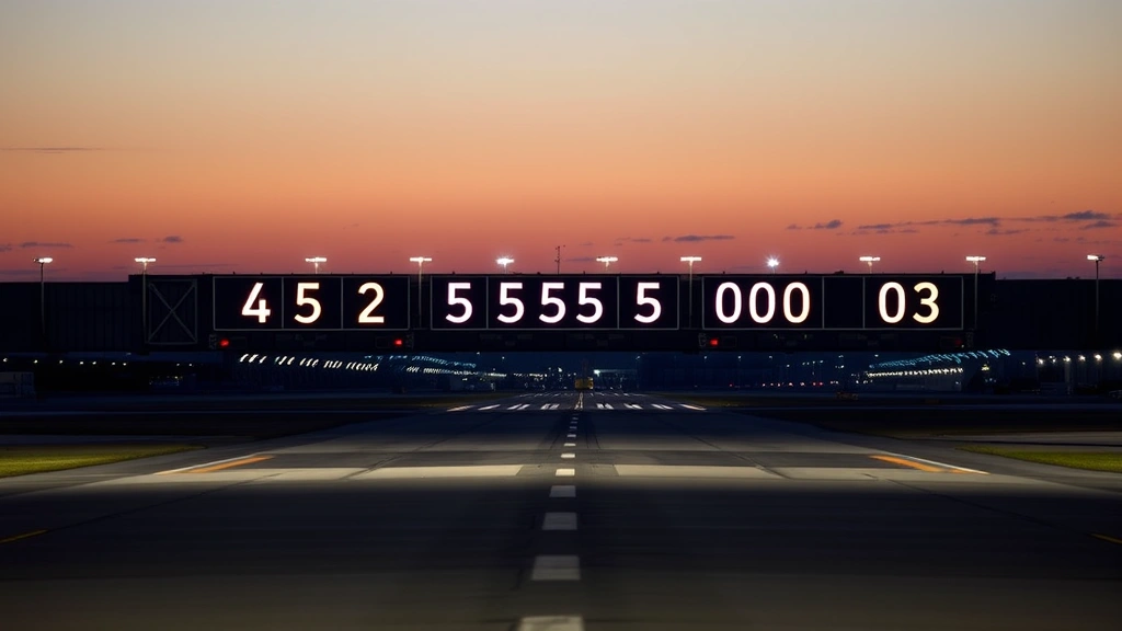 Modern airport runway signage with illuminated designation numbers at dusk, showing enhanced safety lighting systems installed post-2006